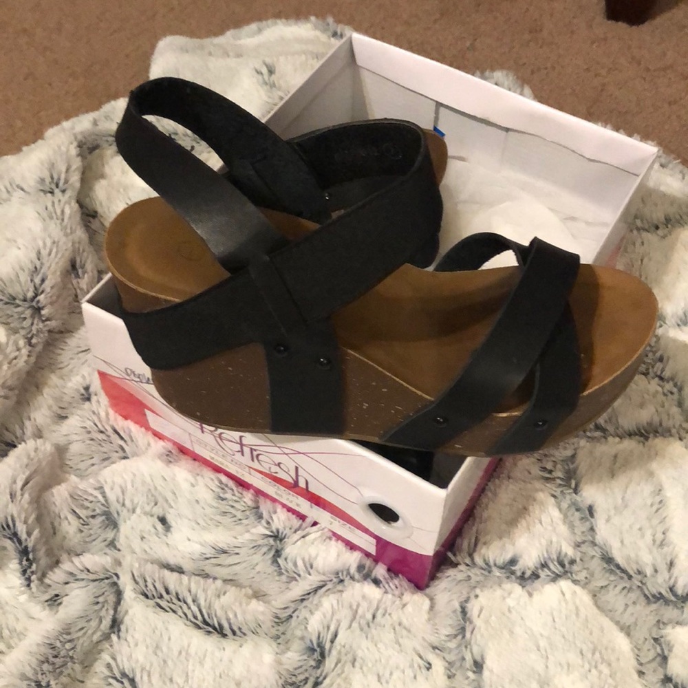 Black clog heel sandal